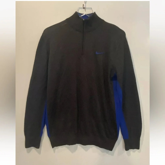 Nike Other - Nike Golf Merino Wool 1/4 Zip Charcoal Gray Blue Sweater Men’s Size Medium (901)